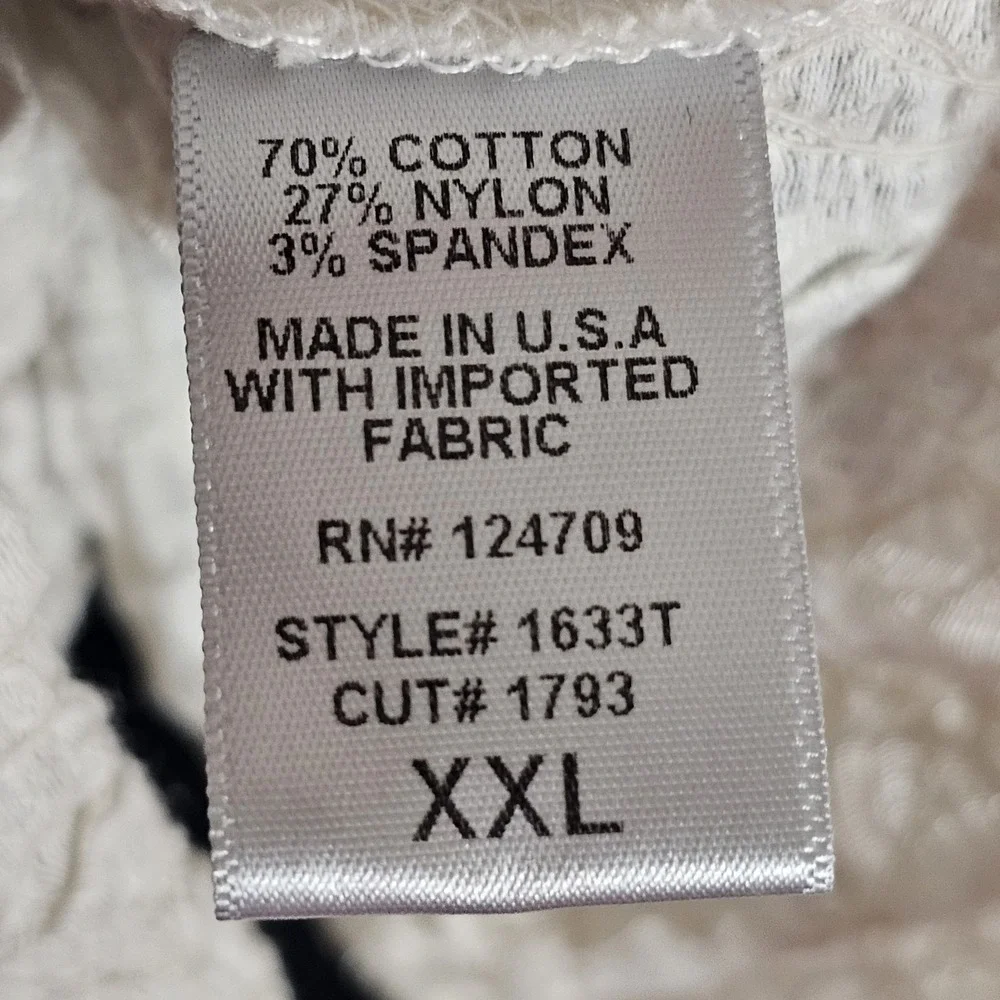 IC by Connie K Top Womens 2X Black White Guaze Art to Wear Blouse Lagenlook Boxy - Picture 7 of 15